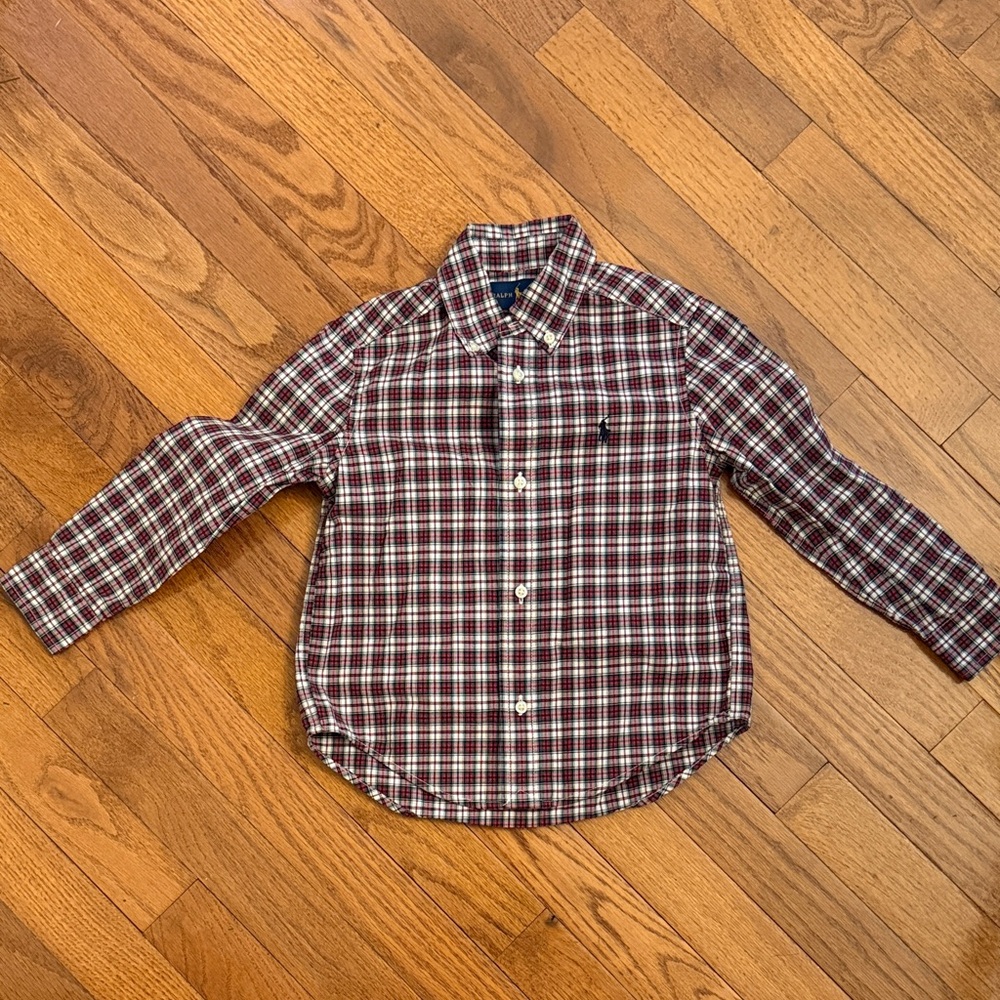 🌟Ralph Lauren 3t Plaid Shirt - red, green